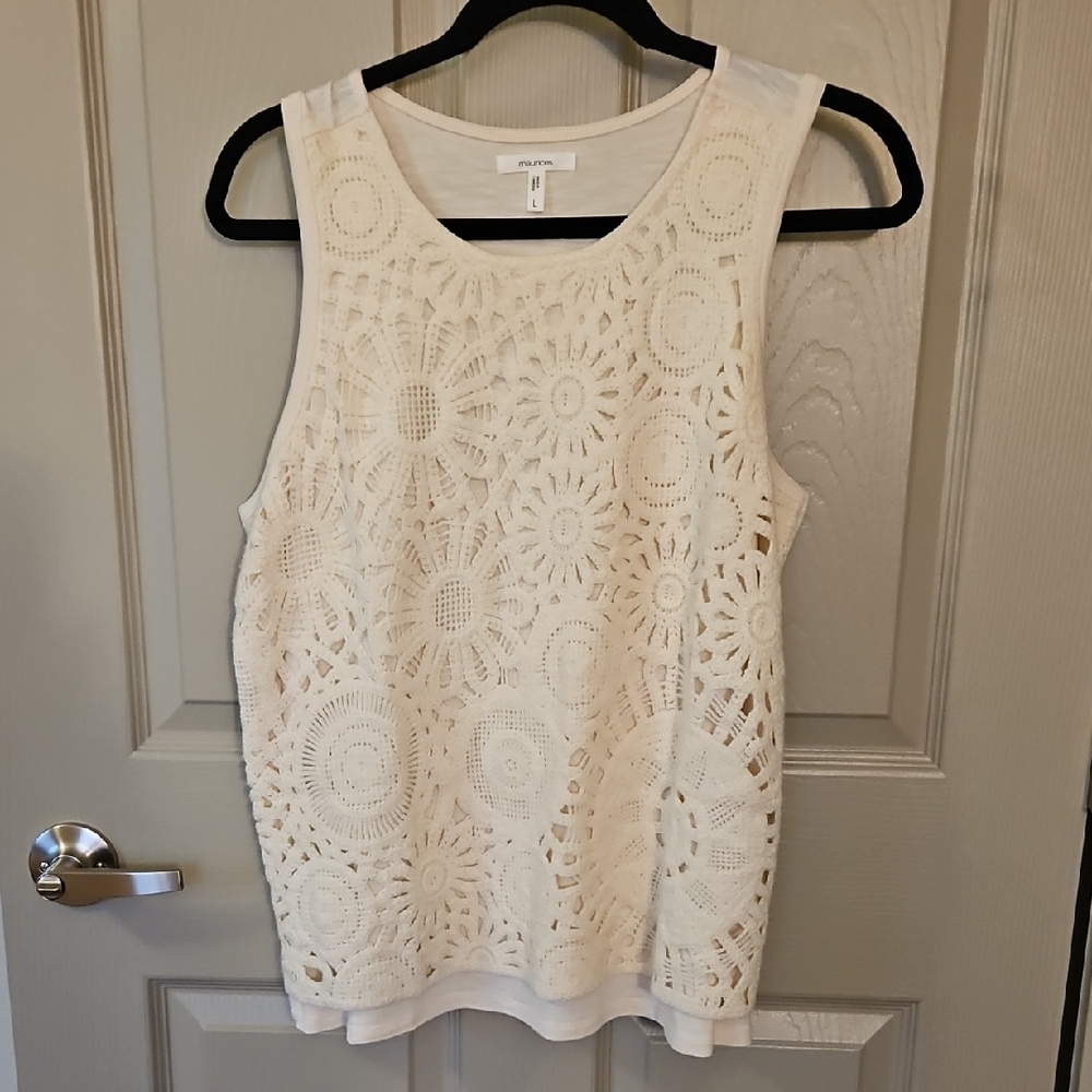 Ivory Crochet Tank Top